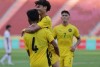 Các học trò HLV Nafuzi có màn ngược dòng thắng Lào 4-1. Ảnh: ANH PHƯƠNG.