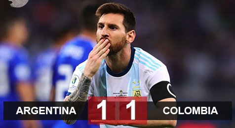 Argentina	1-1 Paraguay: Messi ghi bàn, Argentina thoát thua nhưng vẫn đứng bét bảng