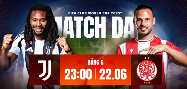 Tip bóng đá 22/06 23:00 Juventus vs Wydad: Khó cản bước 'Lão bà'
