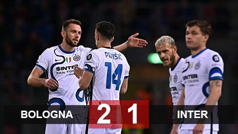 Bologna 2-1 Inter: Lỡ cơ hội đòi lại ngôi đầu bảng
