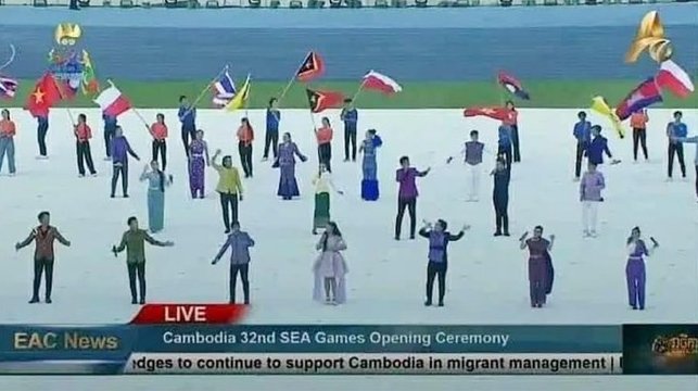 Ban tổ chức nhầm quốc kỳ Indonesia với quốc kỳ Ba Lan trong lễ khai mạc SEA Games 32 tối 5/5.