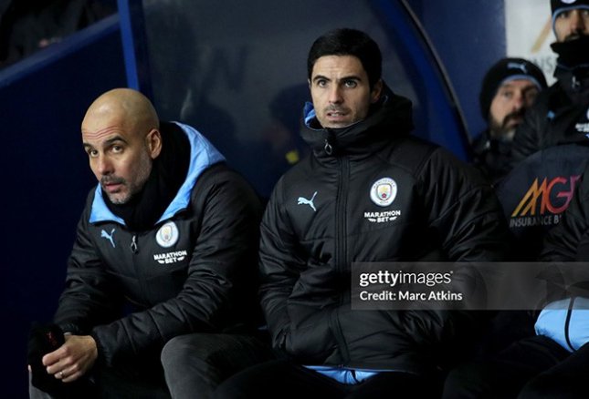 Arteta từng làm trợ lý cho HLV Pep Guardiola tại Man City